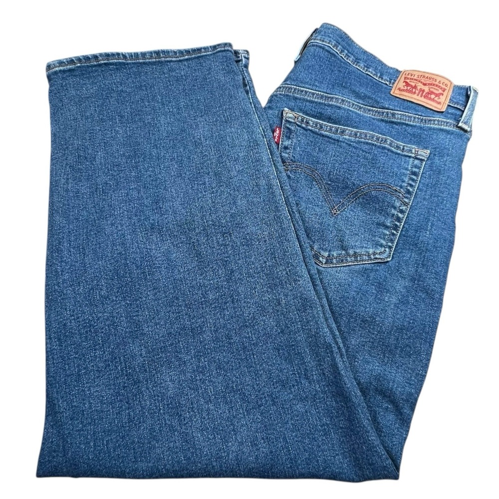 Levis Womens Plus Size 16W Ribcage Straight Ankle Button Fly Jeans Medium Wash